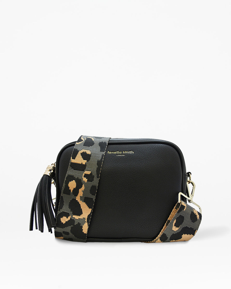 Grey Leopard Print Bag Strap Fenella Smith London