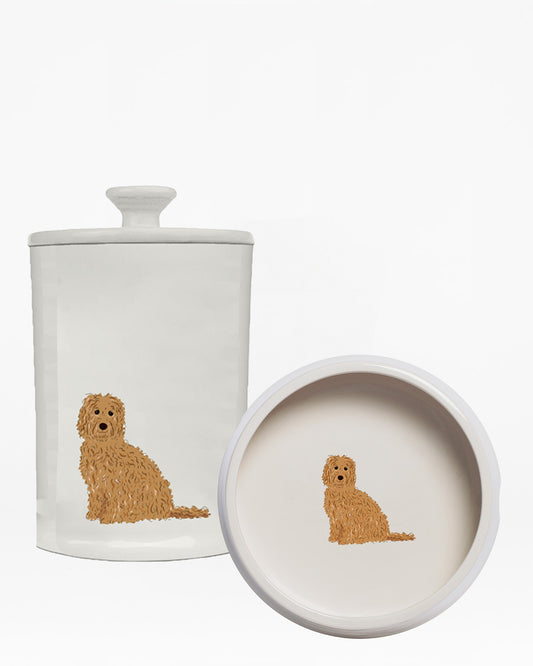 Dog Bowl and Treat Jar Set