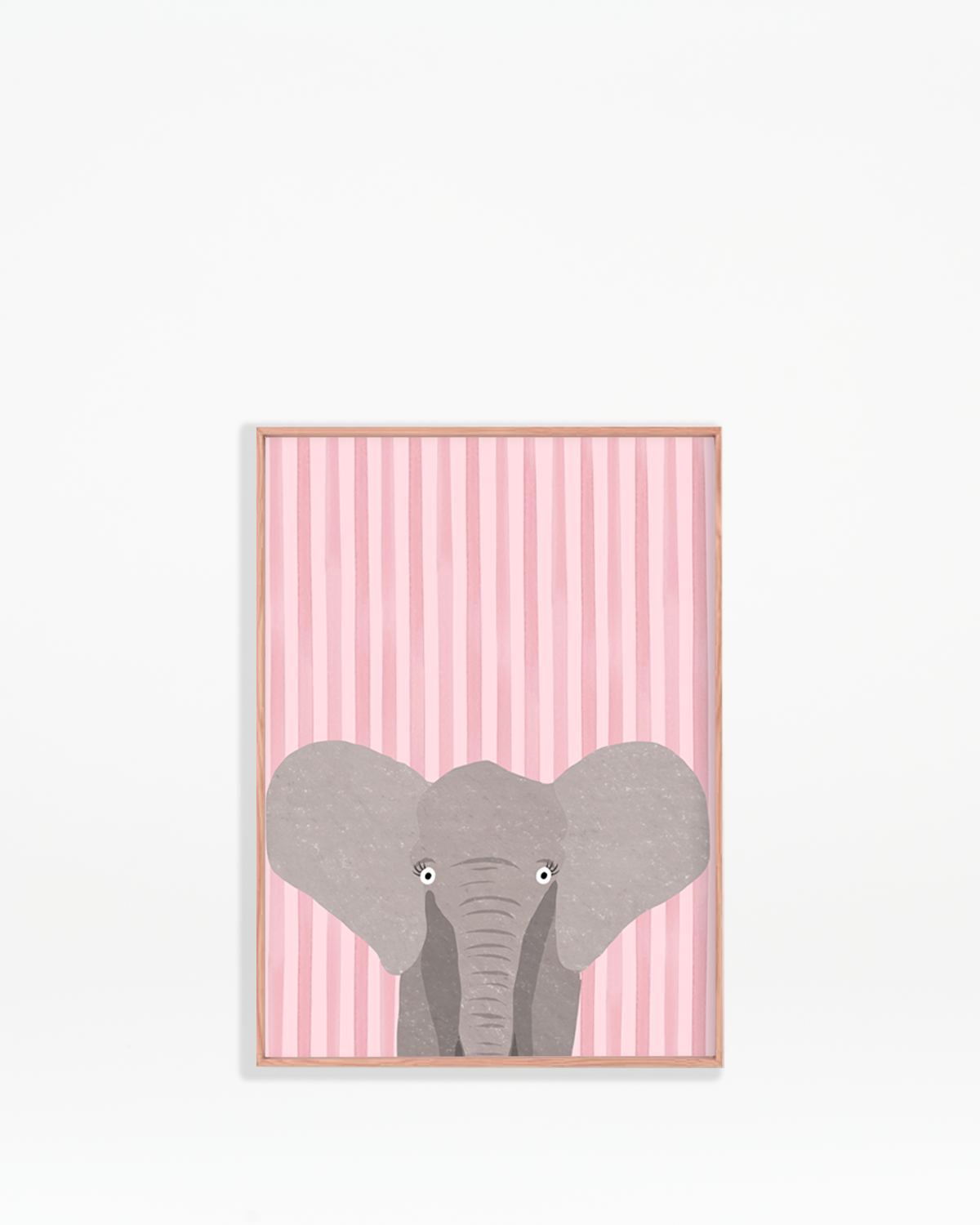 Stripey Elephant Wall Print