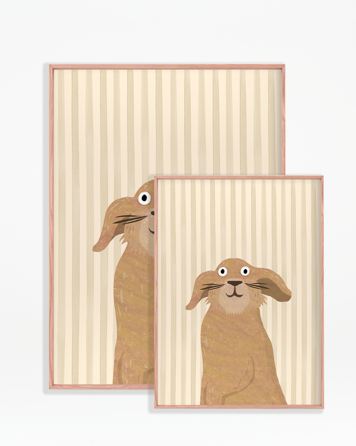 Stripey Bunny Wall Print