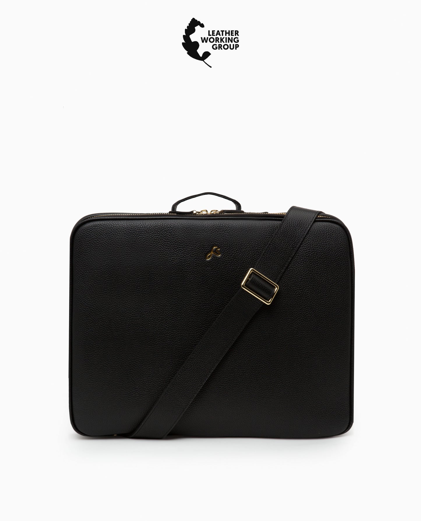 Black Sustainable Leather Luca Laptop Bag