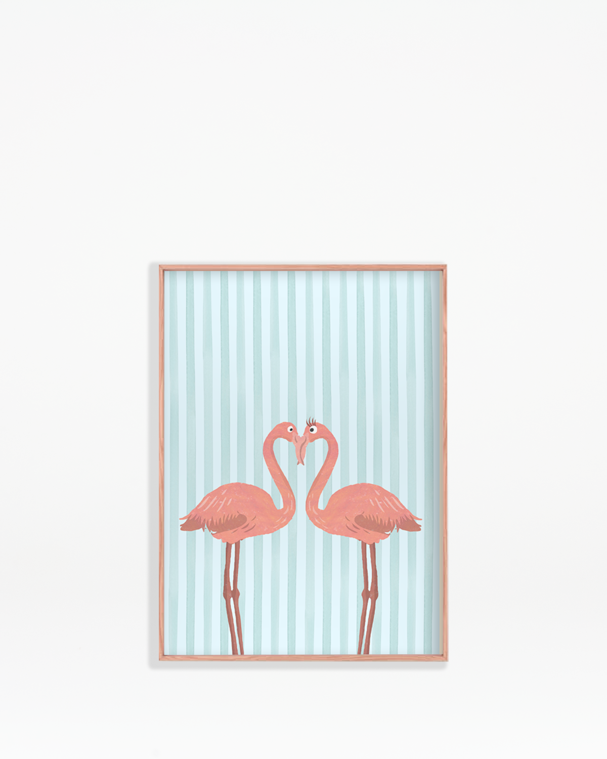 Stripey Flamingo Wall Print