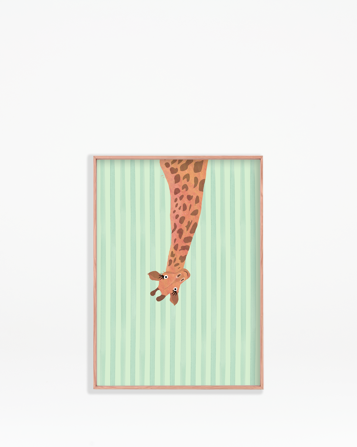 Stripey Giraffe Wall Print
