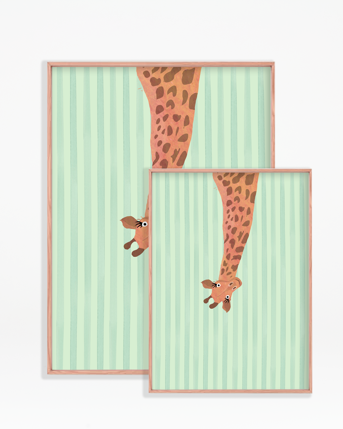 Stripey Giraffe Wall Print