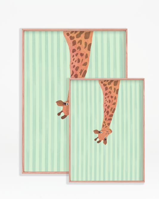 Stripey Giraffe Wall Print