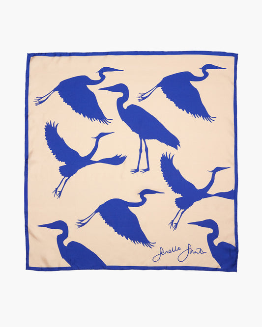 Heron Silhouettes Silk Scarf