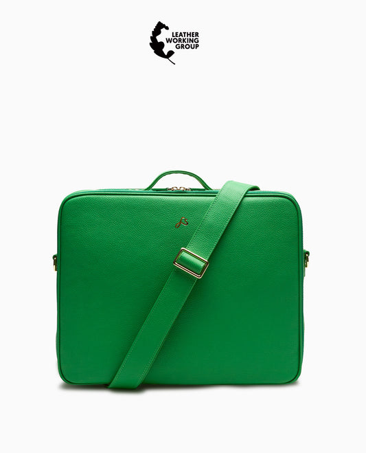 Green Sustainable Leather Luca Laptop Bag